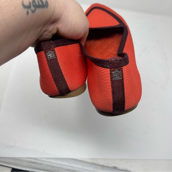 Birdies The Blackbird Orange Knit Pointed Flats Size 6 - Picture 6 of 7